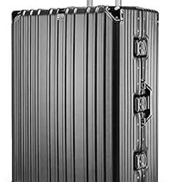 Polycarbonate Hard Case Zipperless Aluminium Frame Suitcase, 360° Swivel Double Wheel Travel Trolley Bag with TSA Lock (Large Size, 76 Cm - 30 Inch-Grey)-picture-33