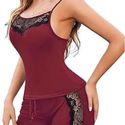 Women’s Lace Camisole Shorts Set Sleepwear Babydoll Nightwear Valentine Pajama Set for Women Sexy and Comfortable Nighty-image-59