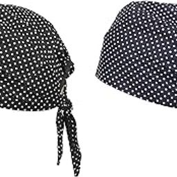 BISMAADH 100% Cotton Polka Dot Printed Durag Skull Cap Bandana Sweatband Handband Pack of 2-image-84