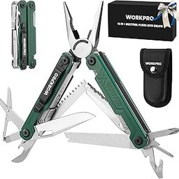 WORKPRO Multifunctional Pliers, 18 in 1 Multi Tool Foldable Stainless Steel Multifunctional Tool with Bottle Opener, Scissors, Belt Clip for Camping, Repairing, Gift with Carry Bag-image-43
