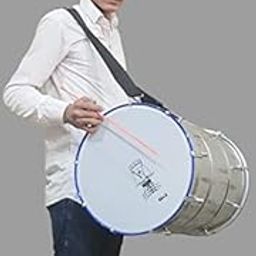 STOCK MANIA Dhol - 14.2 Bhangra Dhol stainless with nylon Belt And Danka Or Chanti Also (Silver)-image-8