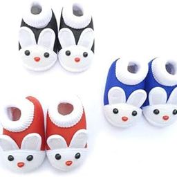 Kids Choice Plain Rabbit Cute Face Baby Shoes for Boy's and Girl's with Anti-Slip Sole (3-12 Months) - Combo of 3-image-33