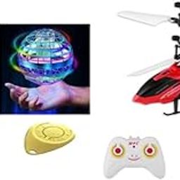 NEEYATI Flying Toy Combo | Infrared Induction RC Helicopter with 3D Lights + USB Rechargeable RGB Boomerang Spinner Ball | Gravity Control Indoor & Outdoor Fun Toys for Kids-image-21