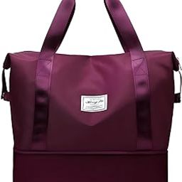 Nylon 41 Cms Imported Foldable Travel Duffle Bag for Women, Expandable Lightweight Waterproof Carry Weekender Overnight Luggage Bag (Wine)-image-98