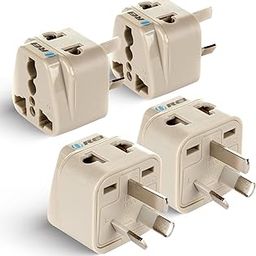 OREI India to China, New Zealand & Australia Adapter - Type I Australia Plug - 2 in 1 - Perfect for Laptop, Camera Charger and More - CE - RoHS - 4 Pack - Beige - 5 Years Warranty-30