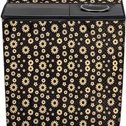 Stylista Washing Machine Cover Compatible for Lloyd 8.5 kg semi Automatic Top Load LWMS85SP, Floral Printed Pattern-22