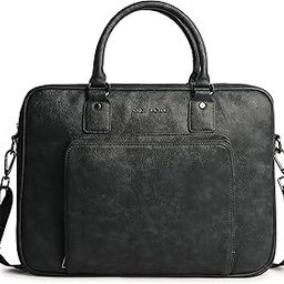 Professional Vegan Leather Messenger Briefcase Bag for Office |Fits upto 14/15 / 16 inch Laptop |Separate Padded Laptop Compartment |Water Resistant |Men & Women |16L-image-51