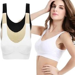 LIECRY Art Women's Cotton Non Padded Non Wired Seamless Full Coverge Daily Workout AirBra Sports Bra (Multicolor) Combo Design No Sports Bra ComboAB113 Any Random Color Will BE Send-picture-1
