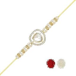 Rakshabandhan Special Stones Studded Rakhi With Roli Chawal For Bhaiya/Brother/Bro/Men (R123W)-image-30