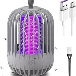 LED Mosquito Killer Lamp with USB Cable, Electronic Bug Zapper, Grey-26