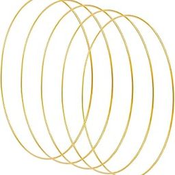 Yaromo 5 Pack 12 Inch Large Metal Floral Hoop Wreath Macrame Gold Hoop Rings for DIY Christmas Wedding Wreath Decor, Dream Catcher and Macrame Wall Hanging Crafts-picture-22