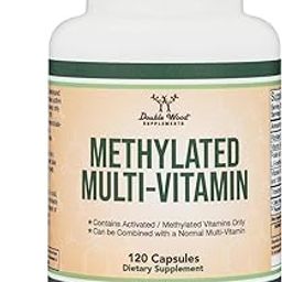 Methylated Multivitamin (Methylated and Activated Vitamins Only - Methylated B Complex with Trimethylglycine (TMG) and Methylfolate)(Non-GMO, Gluten Free MTHFR Supplement) 120 Capsules by Double Wood \-image-83