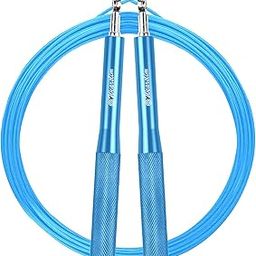Wearslim® Premium Metallic Skipping Rope with Anti-skid Aluminium Handles and Highly Durable Adjustable Steel Wire - Blue-image-32