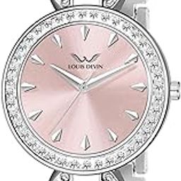 Silver Plated Bracelet Analog Watch for Women (Black/Pink/Blue Dial) | LD-JWL174-image-7