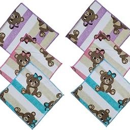Pack of 6 Soft Microfiber Handkerchiefs for Women & Girls | Rumal/Hanky for Babies & Kids (25x25 cm) | Ideal for Daily Use, Rakhi & Birthday Gifts-53
