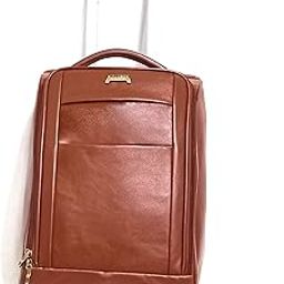 Scarto Small Cabin & Check-in Set (18 inch) - Vegan Leather Trolley Bag Suitcase for Men Women Unisex (Tan)-image-27