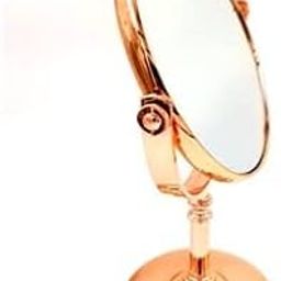 Loop Group Rose Gold Tabletop Double Side Shaving Makeup Vanity Mirror 360 Degree 5X Magnification Beauty Make up Cosmetic Stand for Shaving & Makeup Vanity Bedroom Bathroom Desk (Rose Gold Round)-46