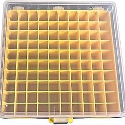 AANIJ® Cryo cube box (PP) 100 places for 1ml and 1.8ml cryo vials, CryoBox Vial Rack, Freezer Storage Fit for 2ml Cryostorage Freezing Box (Pack of 1)-18