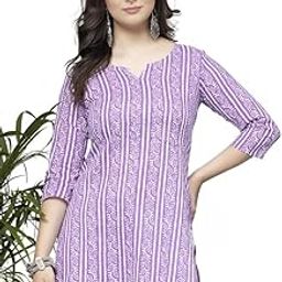 Women's Printed Tunic Top with 3/4 Sleeve V-Neck -23" Inches (Tunic-Top)-image-80