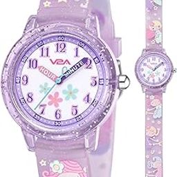 Analog Wrist Watches for Kids - Cute 3D Fairy Cartoon Theme, Multicolour Soft Silicone Strap, 30M Waterproof, Quartz Movement, Easy to Learn, Birthday Return Gift for 3-10 Years Kids-image-94