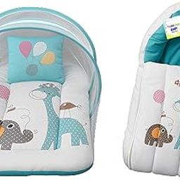 Toddylon New Born Baby Bedding Set with Baby Net Bed & Bag Gift Combo (0-6 Months) (Blue-3)-image-25
