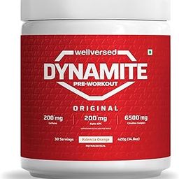 Wellversed Dynamite Pre-Workout (420 G,30 Servings)|Valencia Orange|Pre-Workout For Men & Women With 200 Mg Alpha Gpc|200 Mg Caffeine|6500 Mg Citrulline Complex|1000 Mg Creatine,Powder,1 Count-26