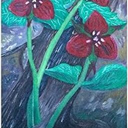 TRILLIUM FLOWERS ORIGINAL HAND MADE OIL PAINTING ON CANVAS-image-42