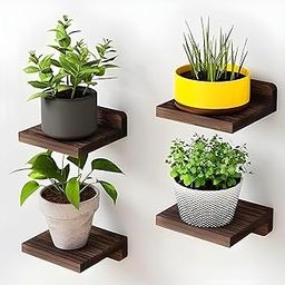 Dime Store Engineered Wood Floating Shelves for Wall Decor Wall Shelf Storage Organizer | Mini Display Shelf for Living Room, Bathroom, Kitchen & Bedroom Décor Set of 4 (Brown)-20