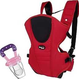 Mom's Pride Newborn 3 In 1 Baby Carry Bag Backpack Sling Back Position- Front Position Carrier (Red Carrier Bag, Baby Soother)-14