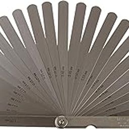 Mitutoyo 184-303s thickness gage/feeler gage, 0.05mm to 1mm, 28 leaves, straight, 150mm long leaves-16