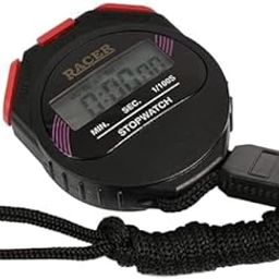 Racer Stopwatch with Alarm | Handheld LCD Digital Professional Timer Sports Stop Watch with Plastic Box (Black)-8