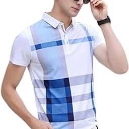 HOLDIT Polo Neck Graphic Print Half Sleeve Cotton Men's T-Shirt (H-T4-Blue-L)-picture-26