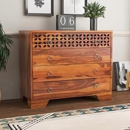 AISHAM Solid Sheesham Wood Chest of Drawers with 4-Drawer Storage (Asher, Honey Finish)-image-93