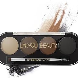 Lakyou Beauty Eyebrow Cake(Enhancer) | Comes With 4 Natural Shades And A Dual Side Brush one side angel and A Spoolie | Wterproof | 16g-17