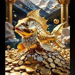 Lucky Fortune Vastu Fengshui Golden Fish Spiritually Powerful Symbol Painting Wall Art for Home Office Living Room Photo Frame Without Glass D004 (10 x 14 Inch)-18