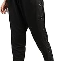Women Regular Fit Casual Side Button Poly Cotton Track Pants-image-97