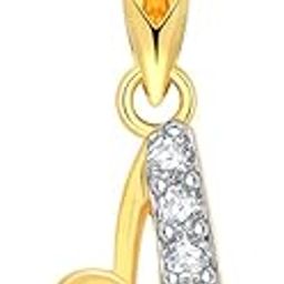 "A" Letter CZ Gold and Rhodium Plated Non-Precious Metal Brass Pendant for Women-image-68