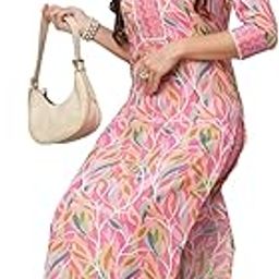 Women's Cotton Blend Floral Straight Kurta with Pant-picture-46