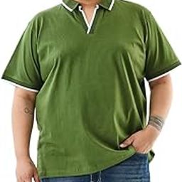 Men Polo Plus Size T-Shirt | Solid Minimalist Design | 100% Cotton Fabric with Breathable & Lightweight Features | Regular Fit for Casual Wear-picture-14