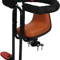 CALANDIS™ Child Bike Seat Heavy Duty Carbon Steel for Electric Bike Padded Sponge Seat Brown Full Enclosure-image-54
