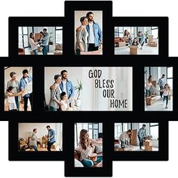 PICRAZEE MDF Wall Collage Photo Frame for Multiple Photos in a Single Frame Family Picture Frame Wall Décor for Living Room, Bedroom & Gifts (D5-9 Photos)-image-53