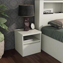 Home Centre Helios Reynan Bed Side Table with Drawer - White-25