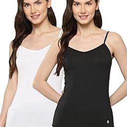 Women’s Solid V-Neck Sleeveless Cotton Camisole Regular Fit Tank Top | Spaghetti top (Pack of 2)-18