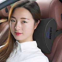 BROGBUS Memory Foam Car Neck Support Pillow Neck Pain Head Rest Cushion (Black)-14