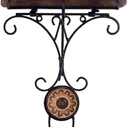 Giftoshopee Wood Gift Wooden & Wrought Iron Fancy Wall Bracket/Wall Shelf-image-10