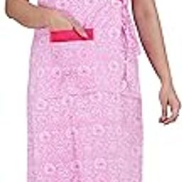 Pure Cotton Robes, Housecoat, Nighty, Sleepwear, Night Gown for Women Ladies House Coat, Front Open Adjustable Size XL-image-120