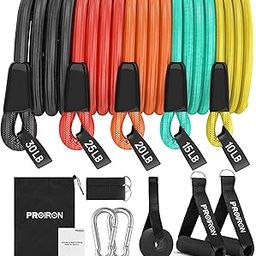 PROIRON Natural Rubber Resistance Bands with Handles, Fitness Resistance Tubes, Door Anchor, Workout Bands Set-image-22