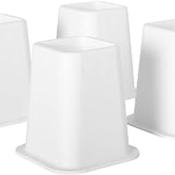 Kings Brand Furniture - Heavy Duty 6-inch Bed Risers, Furniture Riser, Great for Under Bed Storage, Set of 4, White-28