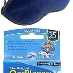EarPlanes Adult the original pressure preventing 1 Pair earplug With Eye Mask with Adjustable Straps,Padded Soft, Improves Sleep Quality. Sleep Aid, for Men, Women-28