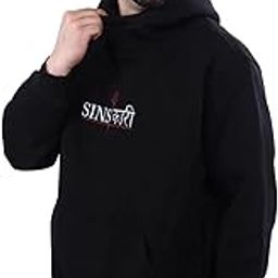 SINSकारी Black Solid Crew Hoodie for Men | Black Color-image-1